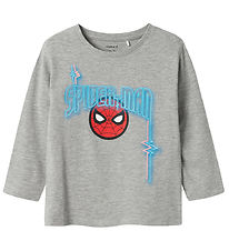Name It Blouse - NmmJacinto Spider-Man - Grey Melange w. Print