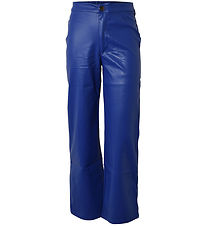 Hound Trousers - Imitation Leather - Wide - Cobalt Blue