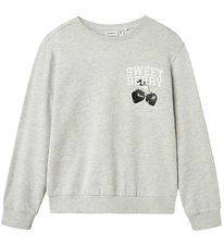 Name It Peysa - NkfBukak - Light Grey Melange M. Prentað