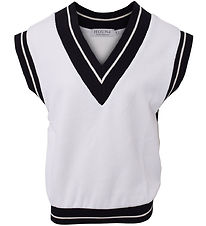 Hound Waistcoat - Knitted - White w. Navy