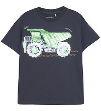 Minymo T-Shirt - Blue Nights m. Pailletten
