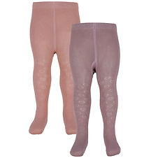 Minymo Strumpfhosen - Lochmuster - 2er-Pack - Rosette m. Lochmus