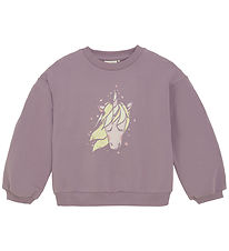 Minymo Sweatshirt - Elderberry w. Print