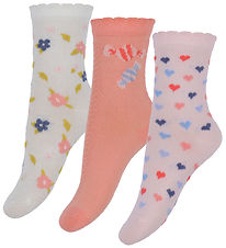 Minymo Socken - 3er-Pack - Strawberry Ice