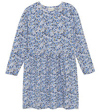 Minymo Dress - True Blue w. Floral print