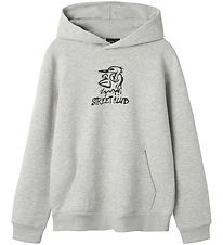 LMTD Hoodie - NlmByc - Light Grey Melange w. Print
