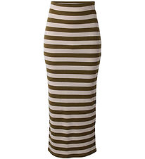 Hound Skirt - Rib - Army Green/Beige Striped
