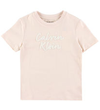 Calvin Klein T-Shirt - Colour Logo - Silber Peony Pink