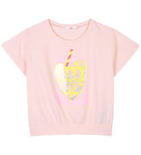 Billieblush Stuttermabolur - Bleikt Pale M. Prentað