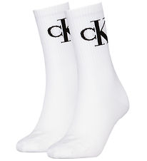 Calvin Klein Socks - 2-Pack - White M/Logo