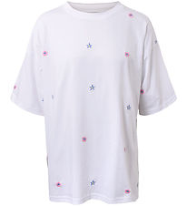 Hound T-shirt - Oversized - White w. Flowers