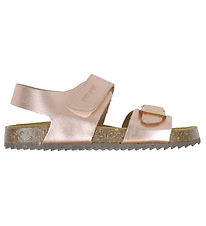 Pom Pom Sandals - Velcro - Metal Rose