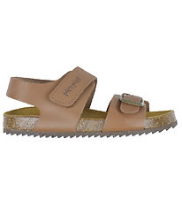 Pom Pom Sandals - Velcro - Camel