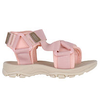 Pom Pom Sandalen - Trekking Klettband - Hell Rose