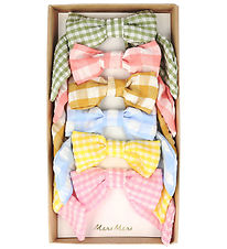 Meri Meri Hair Clips - 6-Pack - Ginham - Bows - 9 cm - Clips