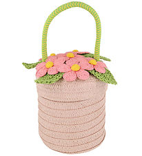 Meri Meri StrawBag - Flowers - Basket - 13x18 cm - Pink