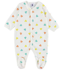 Petit Bateau Pyjamasdräkt - Marshmallow m. Hjärtan