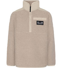 Didriksons Fleecejacka - Teddy - Exa Half Zip - Strand Beige