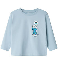 Name It Blouse - NmmFys - Celestial Blue w. Smurf