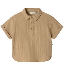 Lil' Atelier Blússa - Muslin - Loose - NmmDawson - Taos Taupe