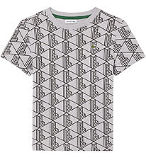 Lacoste T-shirt - Silver/Chine/Black w. Logo/Print