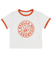 Stella McCartney Kids Stuttermabolur - Hvítt/Rautt