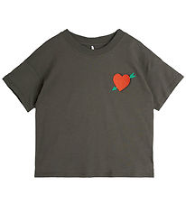 Mini Rodini T-shirt - Arrowed Heart - Dark Green