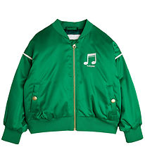 Mini Rodini Jacke - Note Chenille Satin Baseball - Grün