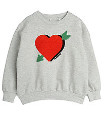 Mini Rodini Sweatshirt - Pfeil Heart - Grau Meliert
