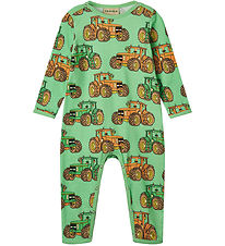 Småfolk Onesie - Minty Green Tea m. Traktorer