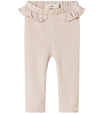 Lil' Atelier Leggings - NbfRachel - Peach Peitsche m. Lochmuster
