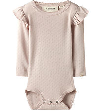 Lil' Atelier Bodysuit L/æ - NbfRachel - Peach Whip w. Pointelle