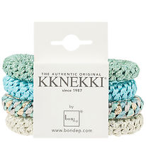 Kknekki Elastic Hair Bands - 4-Pack - Blue Glitter