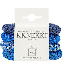Kknekki Elastic Hair Bands - 4-Pack - Blue Glitter