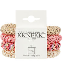 Kknekki Elastic Hair Bands - 4-Pack - Pink Glitter