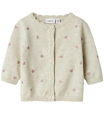 Name It Cardigan - Knitted - NbfFisilly - Peyote Melange w. Hear