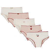 Konges Sløjd Knickers-nærbuxur - Minna 5 Pakki - Rose/White Mix