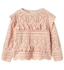 Lil' Atelier Blouse - NmfDamia - Knitted - Peach Whip w. Pointel