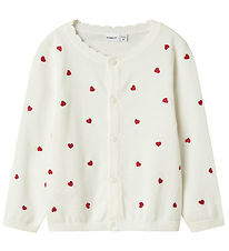 Name It Cardigan - NmfFisilly - Knitted - Cloud Dancer w. Hearts