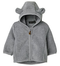 Name It Fleece Jacket - NbnMeeko - Grey Melange w. Ears