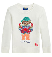 Polo Ralph Lauren Bluse - Strick - Weiß m. Kuscheltier