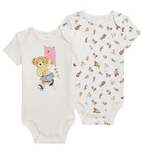 Polo Ralph Lauren Bodysuits k/æ - 2-Pack - White w. Summer print
