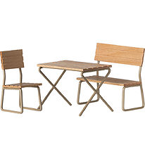 Maileg Miniature Garden Set - Table with Chair and Bench - Mouse