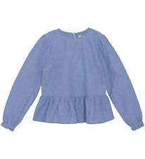 Creamie Bluse - Gewebt Stripe - Schillernd Blue