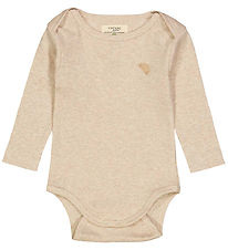 VACVAC Bodysuit L/æ - Rib - Scarlet - Light Latte melange