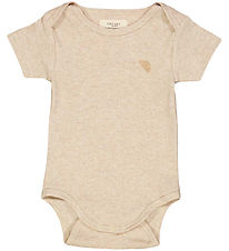VACVAC Bodysuit k/æ - Rib - Scarlet - Light Latte melange