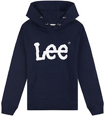 Lee Hoodie - Wobbly - Navy Blazer w. Logo