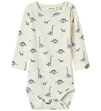 Lil' Atelier Bodysuit L/æ - NbmGeo - Turtledove/Dino