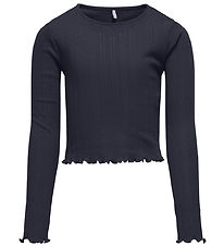 Kids Only Bluse - Noos - KogCarlotta - Night Sky m. Lochmuster