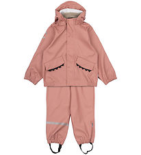Mikk-Line Regnkläder m. Hängslen - PU - Djur - Ash Rose